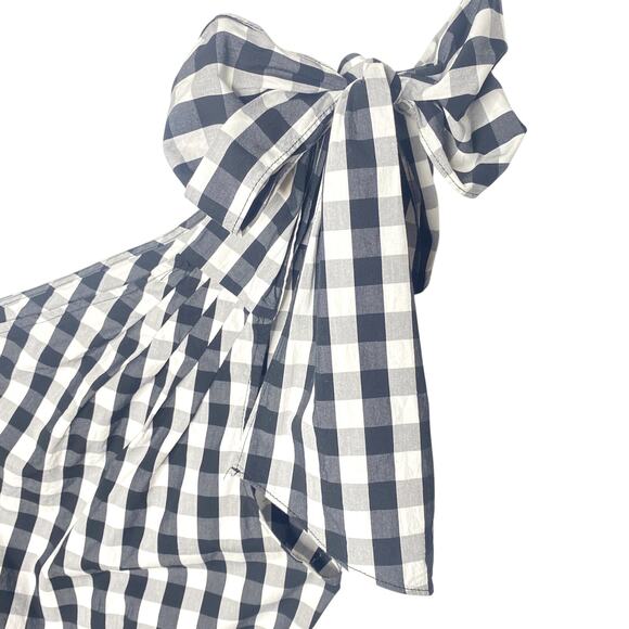 Who What Wear Black White Gingham One Shoulder Top Peplum Waist Size XL - Picture 6 of 9
